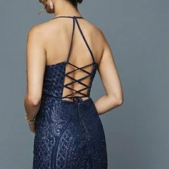 Beautiful Navy Blue Dress. - Picture 6 of 7